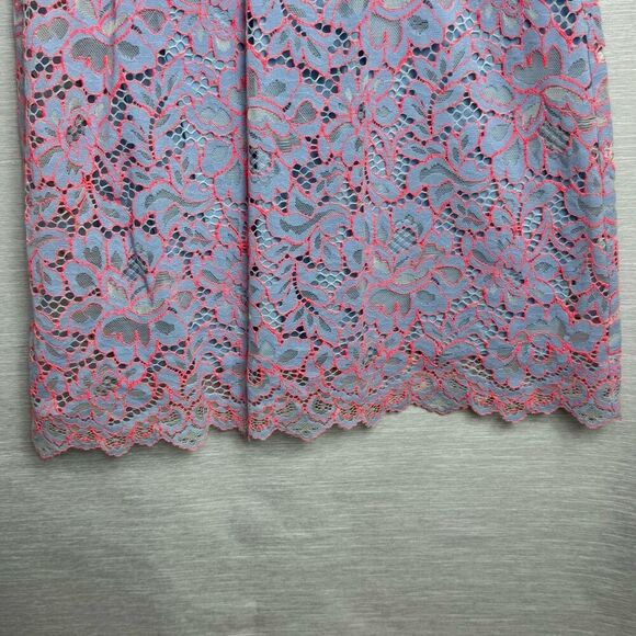 CYNTHIA STEFFE SLEEVELESS PLACID BLUE LACE SHIFT DRESS size 2 - Picture 4 of 9